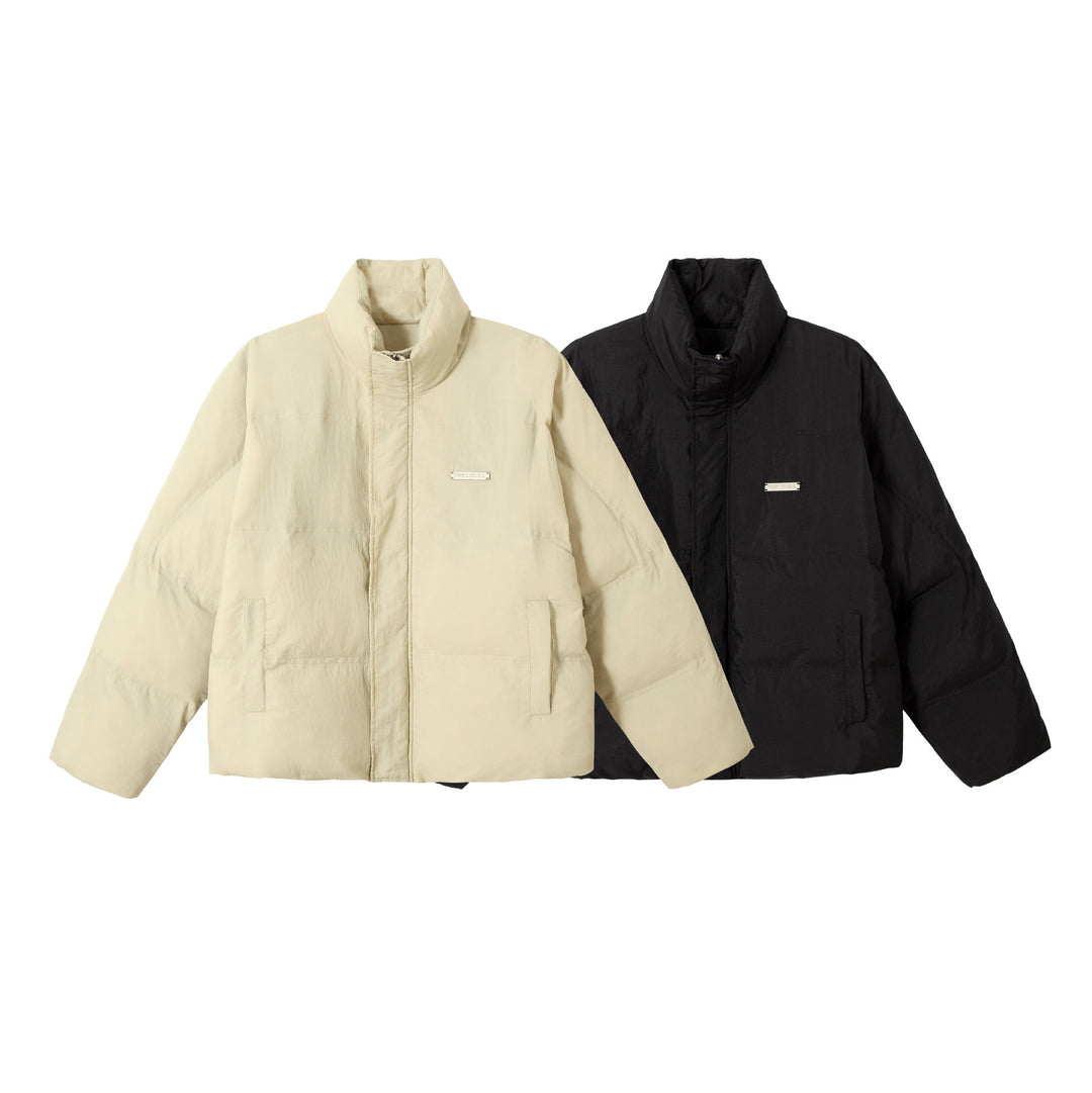Unisex Boxy-Pufferblouson mit hohem Stehkragen und verdeckter Frontblende Shop Nory