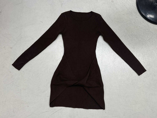 Damen nan geripptes Minikleid mit Wickel-Twist und figurbetonter Silhouette Shop Nory