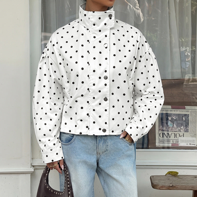 Damen Polka-Dots Pullover Jacke Shop Nory