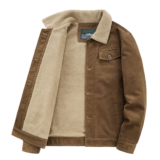Herren Baumwoll-Cordjacke im Worker-Blouson mit wärmender Sherpa-Innenausstattung Shop Nory