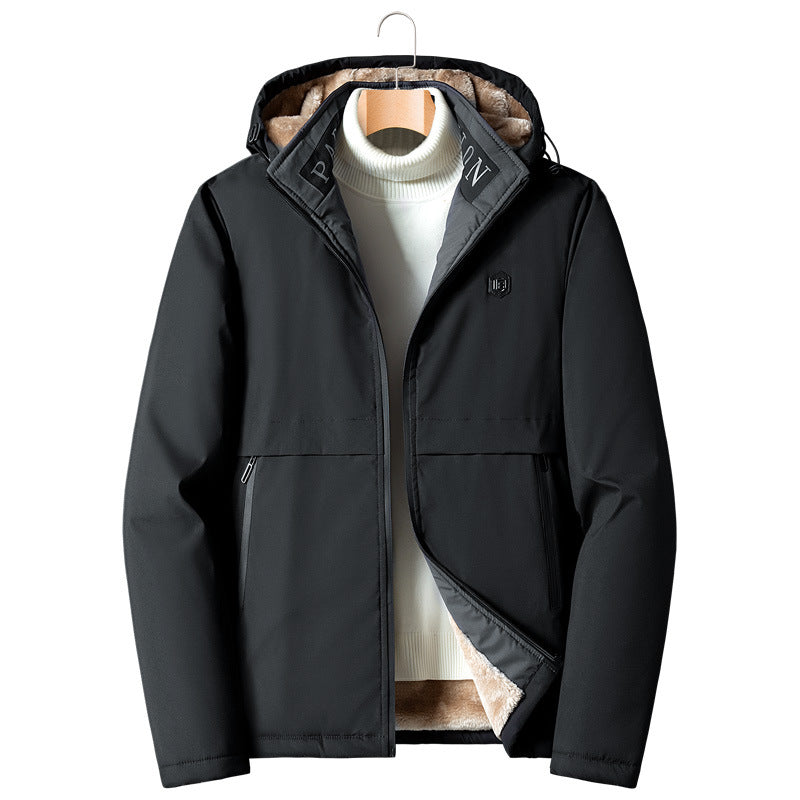 Herren Übergangsjacke mit Teddyfutter, winddichter Außenhülle und Kapuze Shop Nory