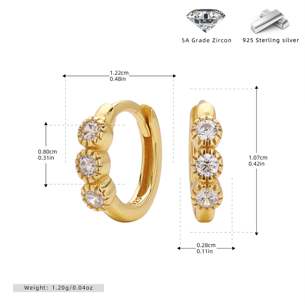 Damen Creolen mit funkelnden Zirkonia aus 925 Sterling Silber Shop Nory