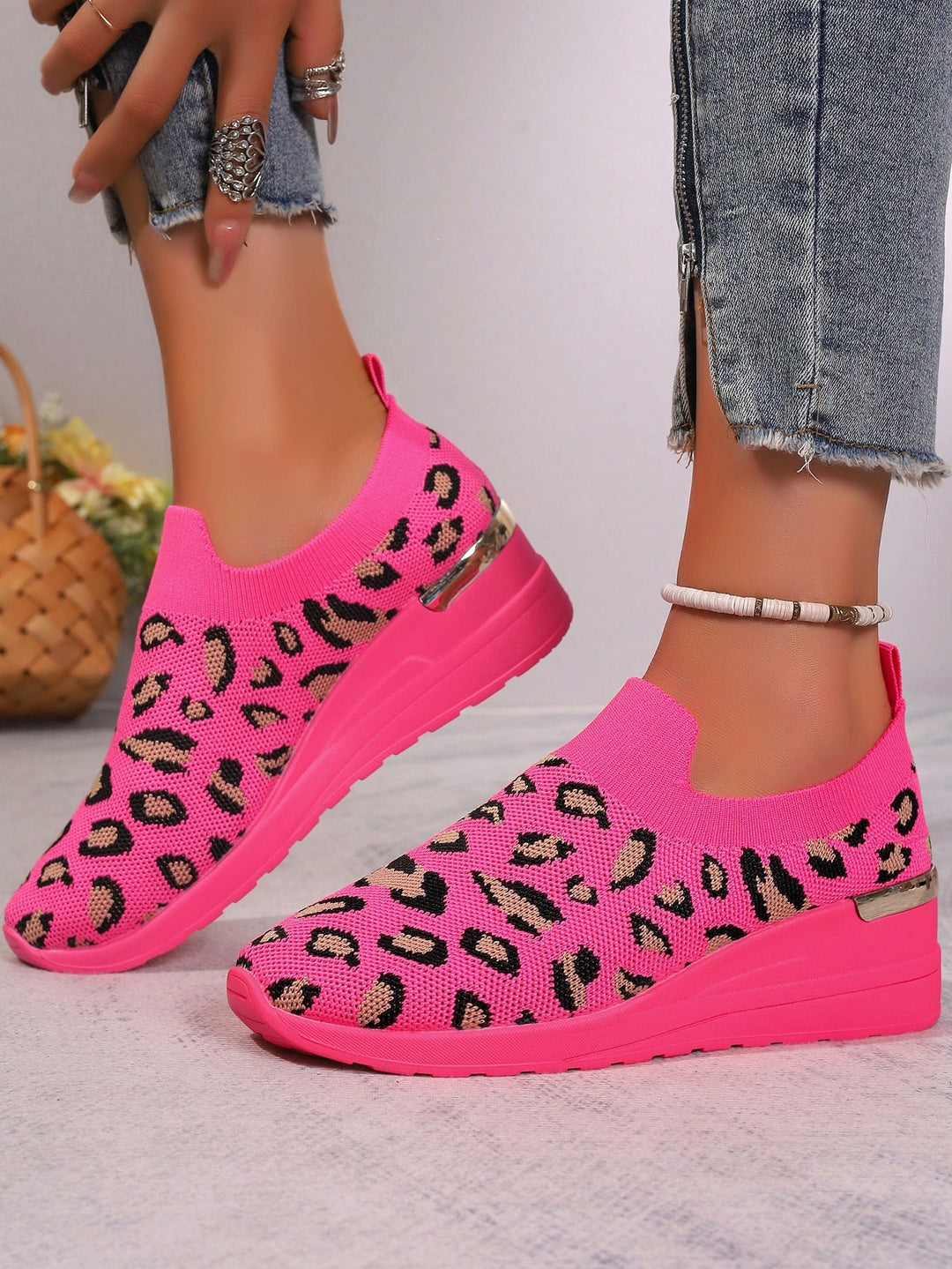 Damen atmungsaktive Slip-On Sneakers mit komfortabler Dämpfung