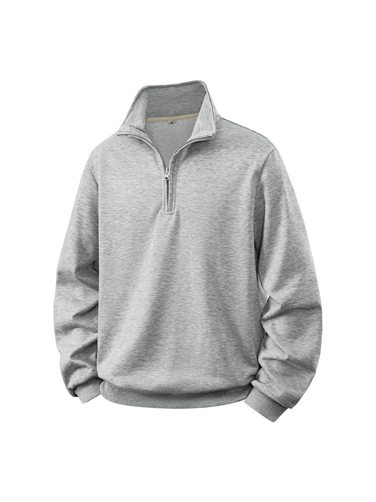 Herren Halbzip-Sweatshirt mit Stehkragen und Rippbündchen Shop Nory