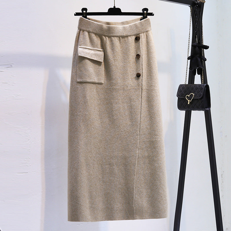 Damen Eleganter Strickrock mit praktischer Seitentasche Shop Nory