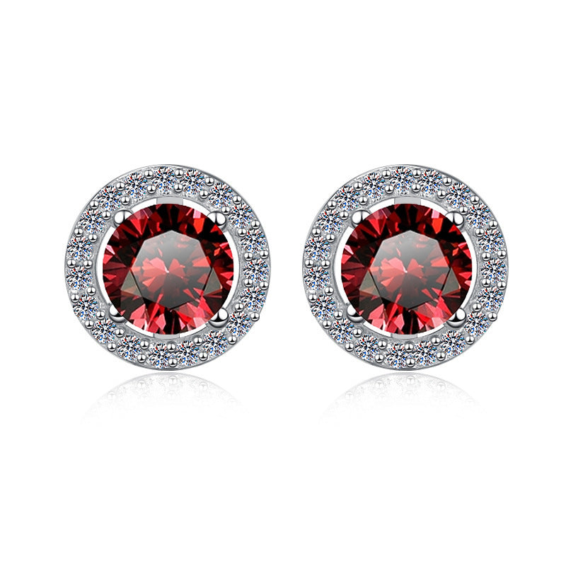 Damen-Ohrstecker mit glitzerndem Kristallbesatz und elegantem Rahmen Shop Nory