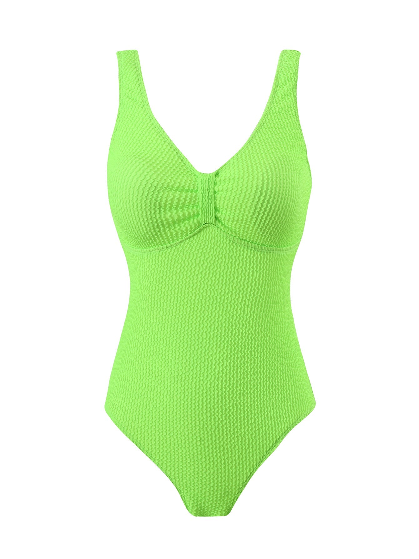 Damen Einteiliger Badeanzug mit raffinierten Rippstrick-Details