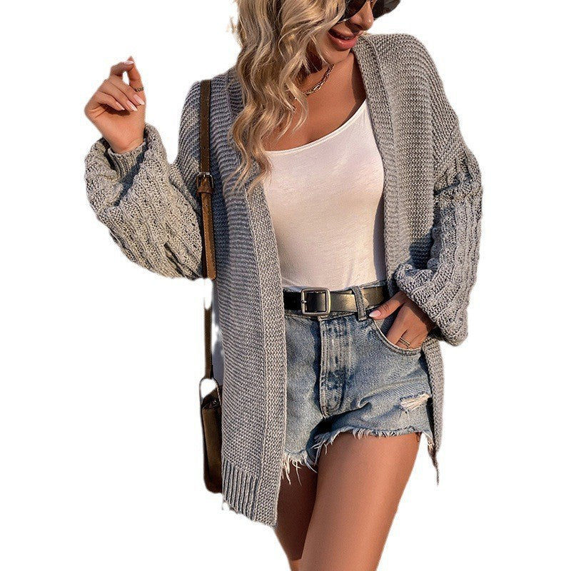 Damen Strickjacke mit lockerer Passform und großen Ärmeln Shopnory