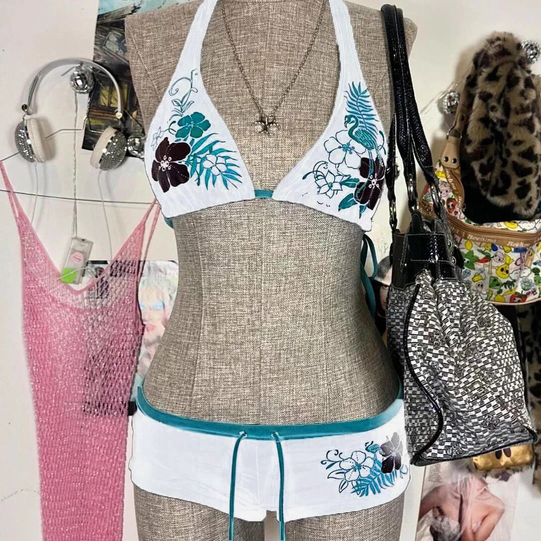 Damen-Bikini-Set mit floralem Design und verstellbaren Trägern
