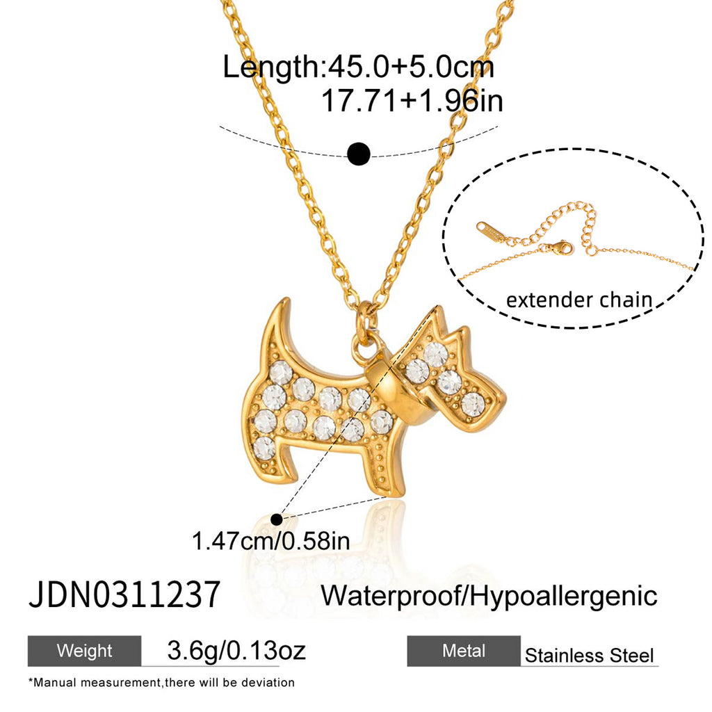 Damen Halskette mit Hundedesign aus hypoallergenem Edelstahl Shop Nory
