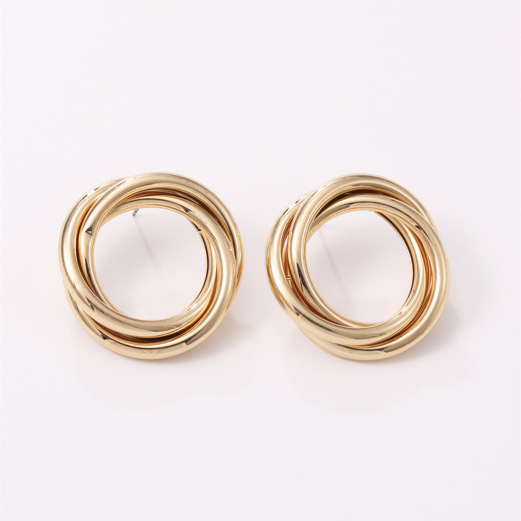 Damen Hängende Ohrringe mit elegantem, geschwungenem Ringdesign Shop Nory
