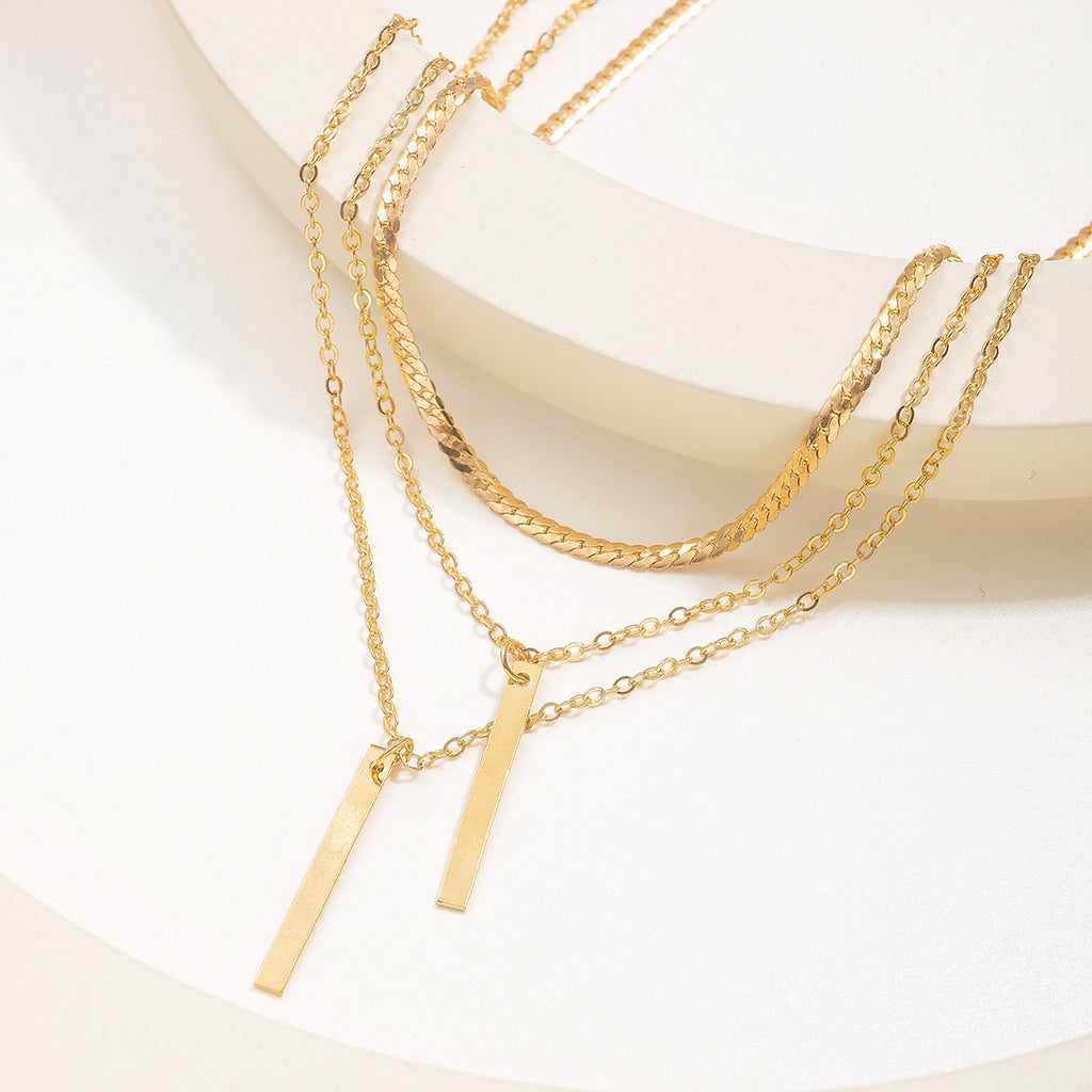 Damen mehrlagige Halskette mit minimalistischen Anhängern Shop Nory