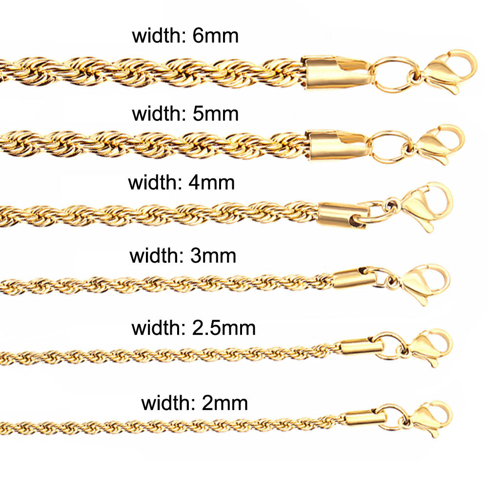 Damen elegante Zopfkette aus hochwertigem Metall Shop Nory