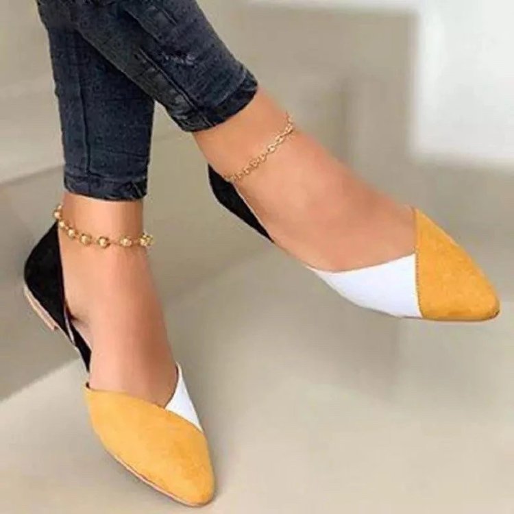 Damen Ballerinas im modernen Farbblockdesign Shopnory