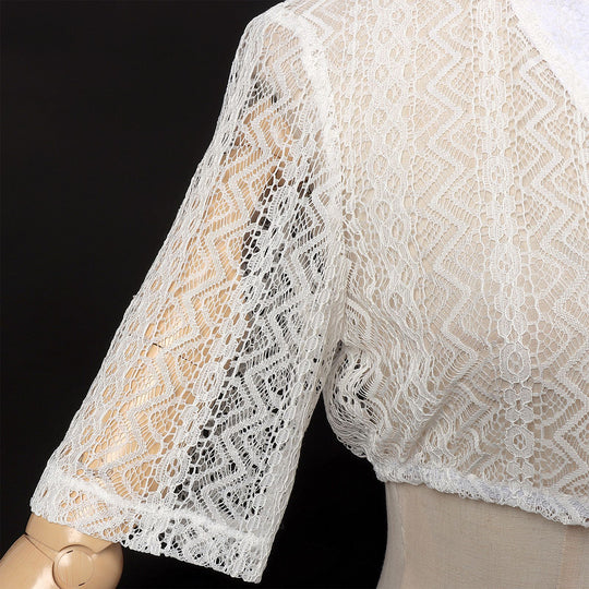 Damen nan zarter Spitzenbolero mit Stehkragen und kurzem Taillenschnitt Shop Nory