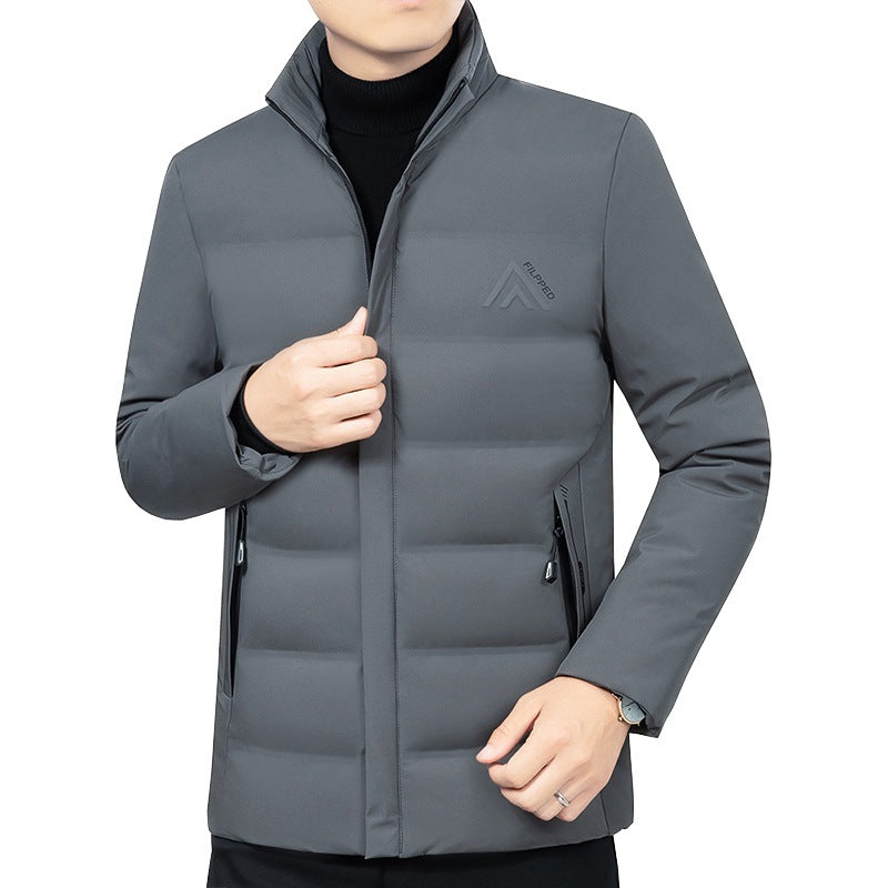 Herren Leicht wattierte City-Steppjacke mit Stehkragen und Reißverschlusstaschen Shop Nory