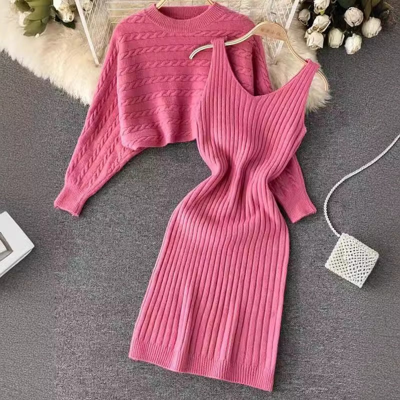 Damen Strickkleid- und Pullover-Set Shop Nory
