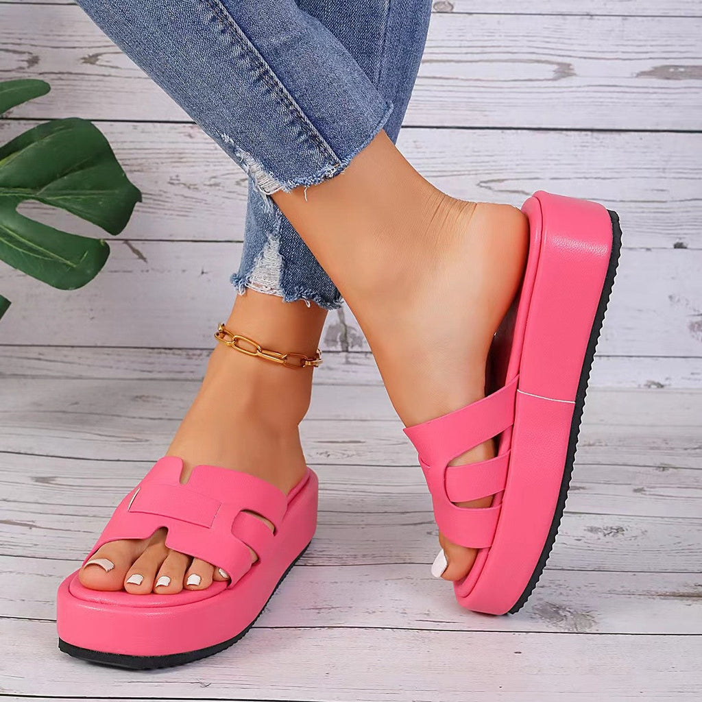 Damen Komfortable Falt-Sandalen mit breitem Riemen und ergonomischer Sohle