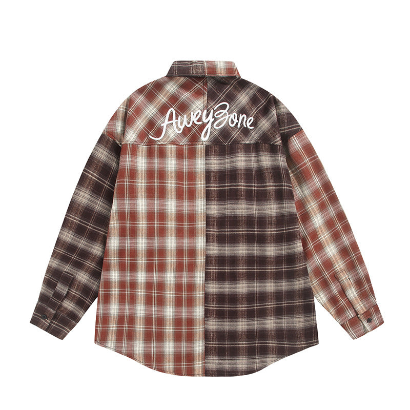 Unisex Geteiltes kariertes Overshirt im Hemdjacken‑Stil Shop Nory