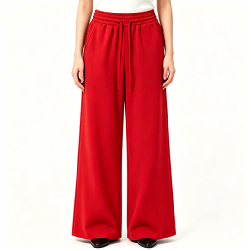 Damen nan weite High-Waist Loungehose mit elastischem Bund, Kordelzug und fließendem Jersey Shop Nory