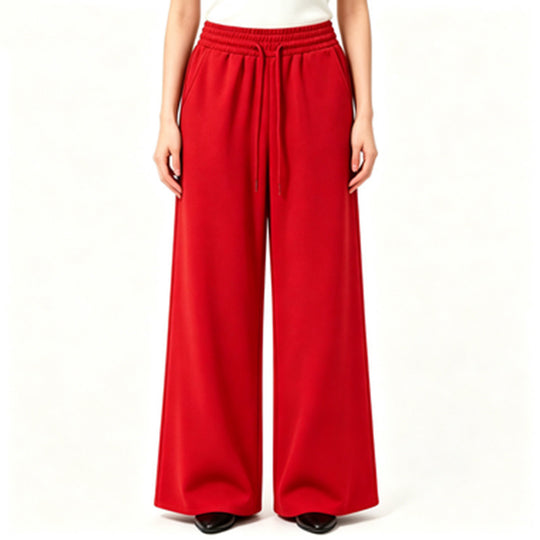 Damen nan weite High-Waist Loungehose mit elastischem Bund, Kordelzug und fließendem Jersey Shop Nory