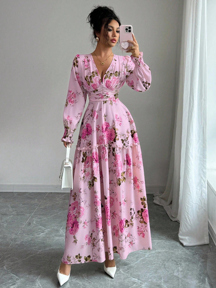 Damen Maxikleid mit floralen Details Shop Nory