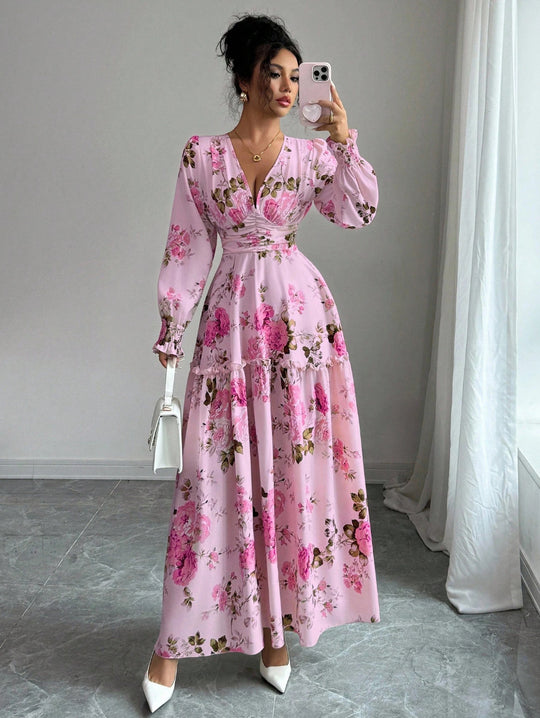 Damen Maxikleid mit floralen Details Shop Nory