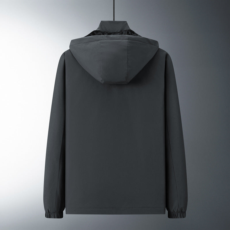 Herren Urban-minimalistische Softshell-Kapuzenjacke mit verdeckten Reißverschlüssen und elastischem Saum Shop Nory