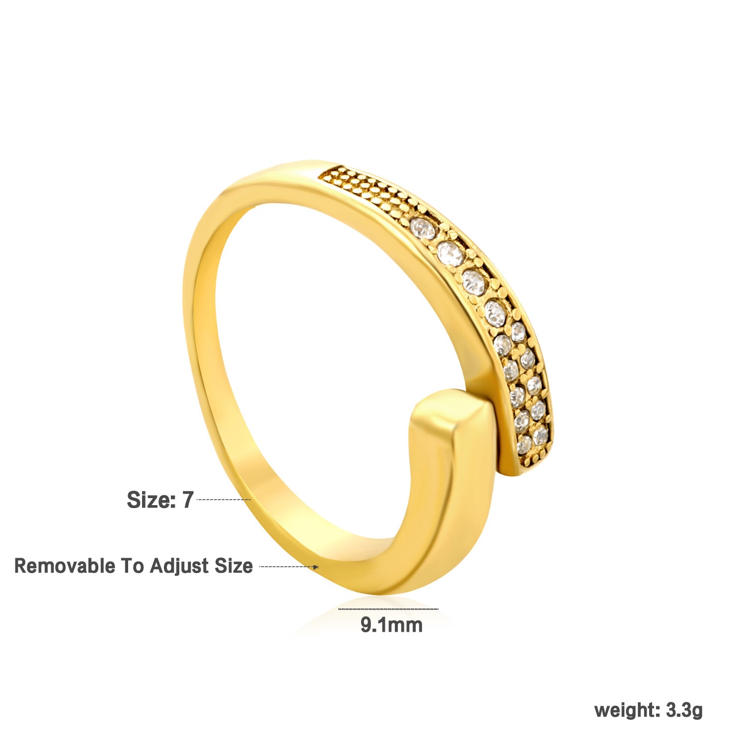 Damen Verstellbarer Ring mit glitzernden Zirkonia und modernen Grüntönen Shop Nory