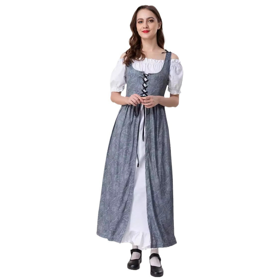 Damen Trachtenkleid mit romantischen Rüschendetails und bezaubernder Schnürung