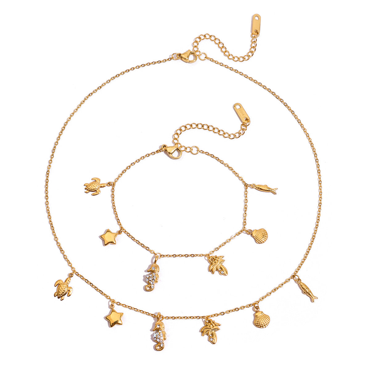 Damen Halskette mit maritimen Charms und hypoallergener Edelstahlverarbeitung Shop Nory