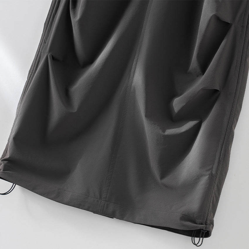 Damen Technischer Cargo-Midirock mit Tunnelzug-Saum und Reißverschlusstaschen Shop Nory