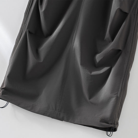 Damen Technischer Cargo-Midirock mit Tunnelzug-Saum und Reißverschlusstaschen Shop Nory