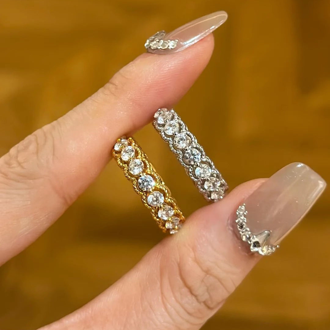 Damen Glitzernder Zirkonring Shop Nory