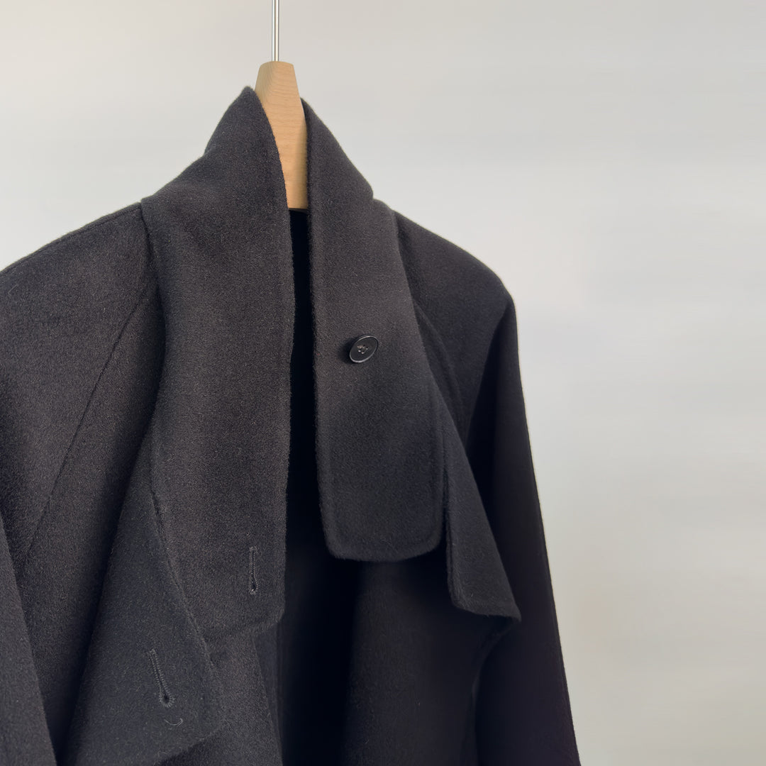 Damen luxuriöser Wollmischung Mantel Shop Nory