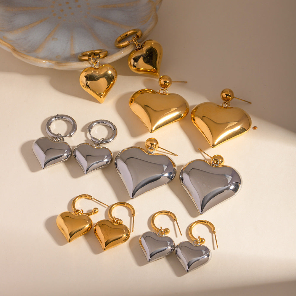 Damen Ohrhänger im Herzen-Design aus hochwertigem Edelstahl Shop Nory