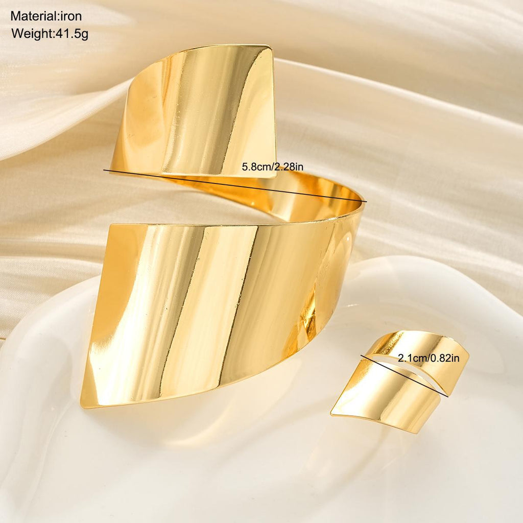 Damen Armreif und Ring Set aus hochwertigem Metall Shop Nory