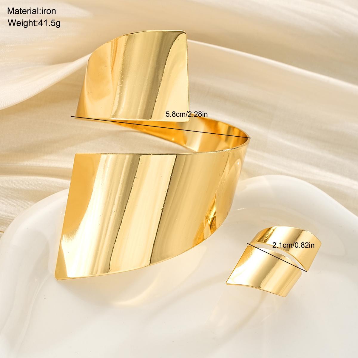 Damen Armreif und Ring Set aus hochwertigem Metall Shop Nory