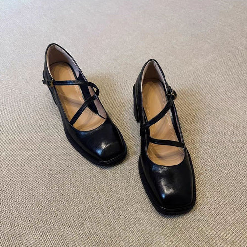 Damen elegante Mary Jane Pumps mit modischem Riemchen-Design