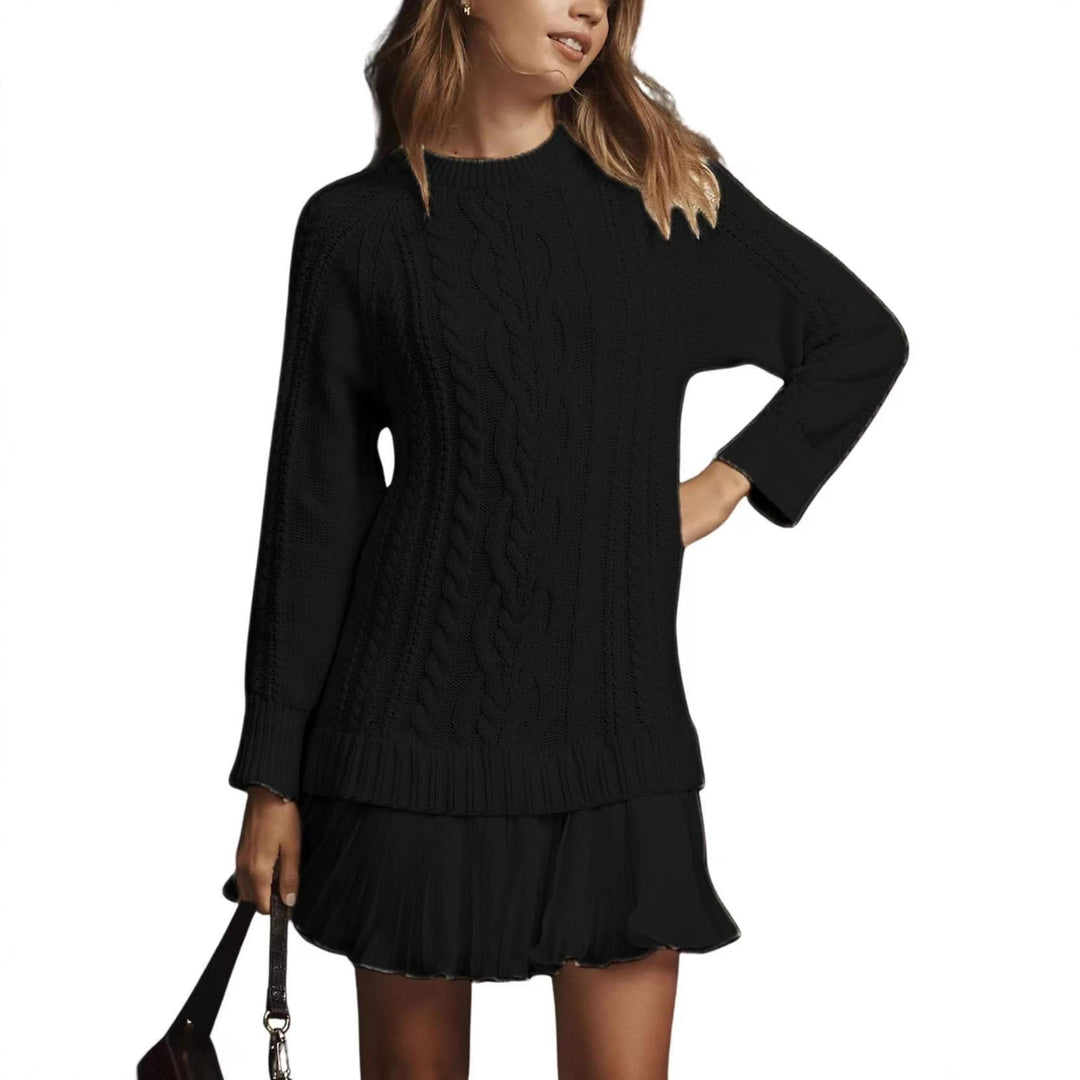 Damen nan Kabelstrick-Pullover mit Tunika-Schnitt, Zopfmuster und Rippbündchen Shop Nory
