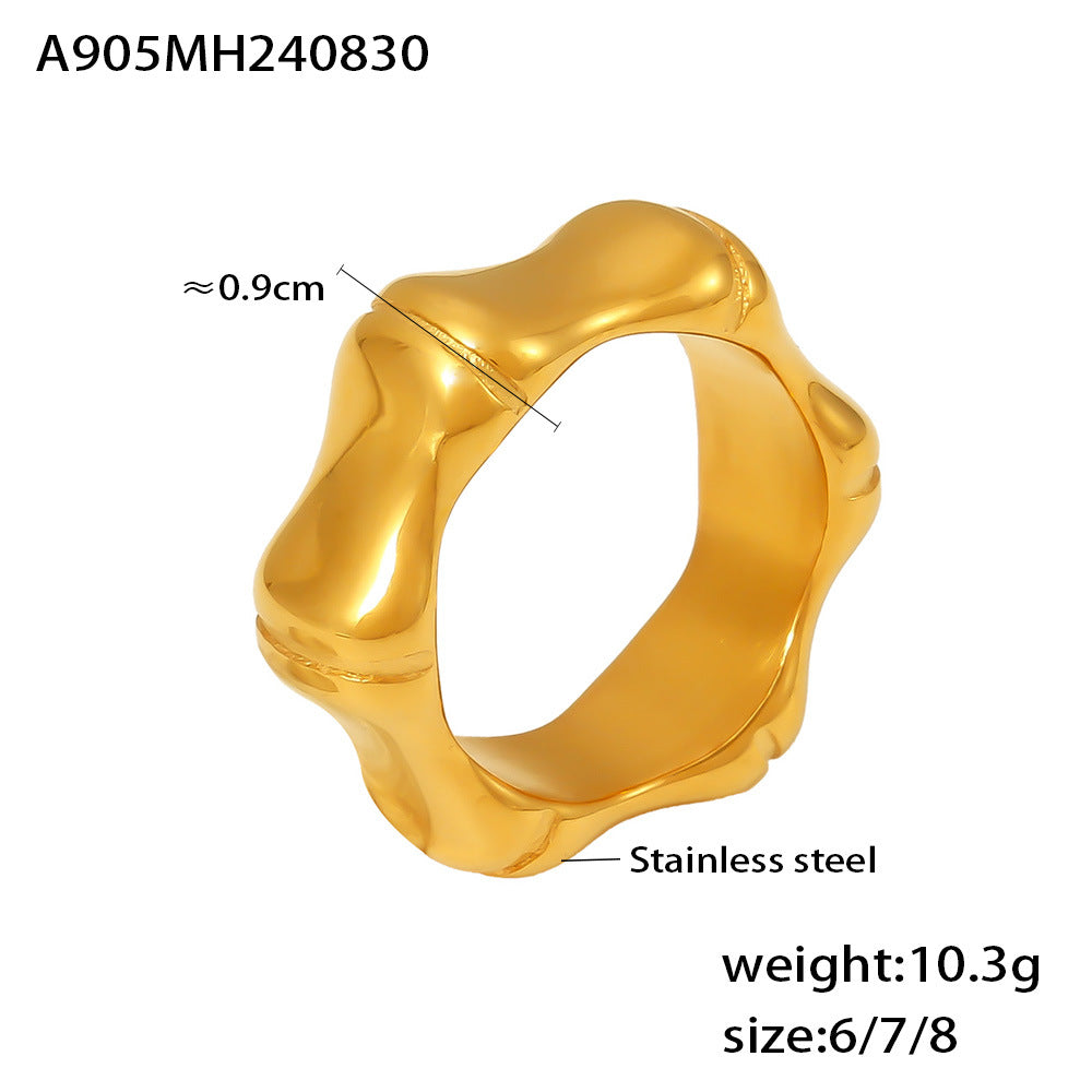 Damenring mit geschwungenem Design aus hochwertigem Edelstahl Shop Nory