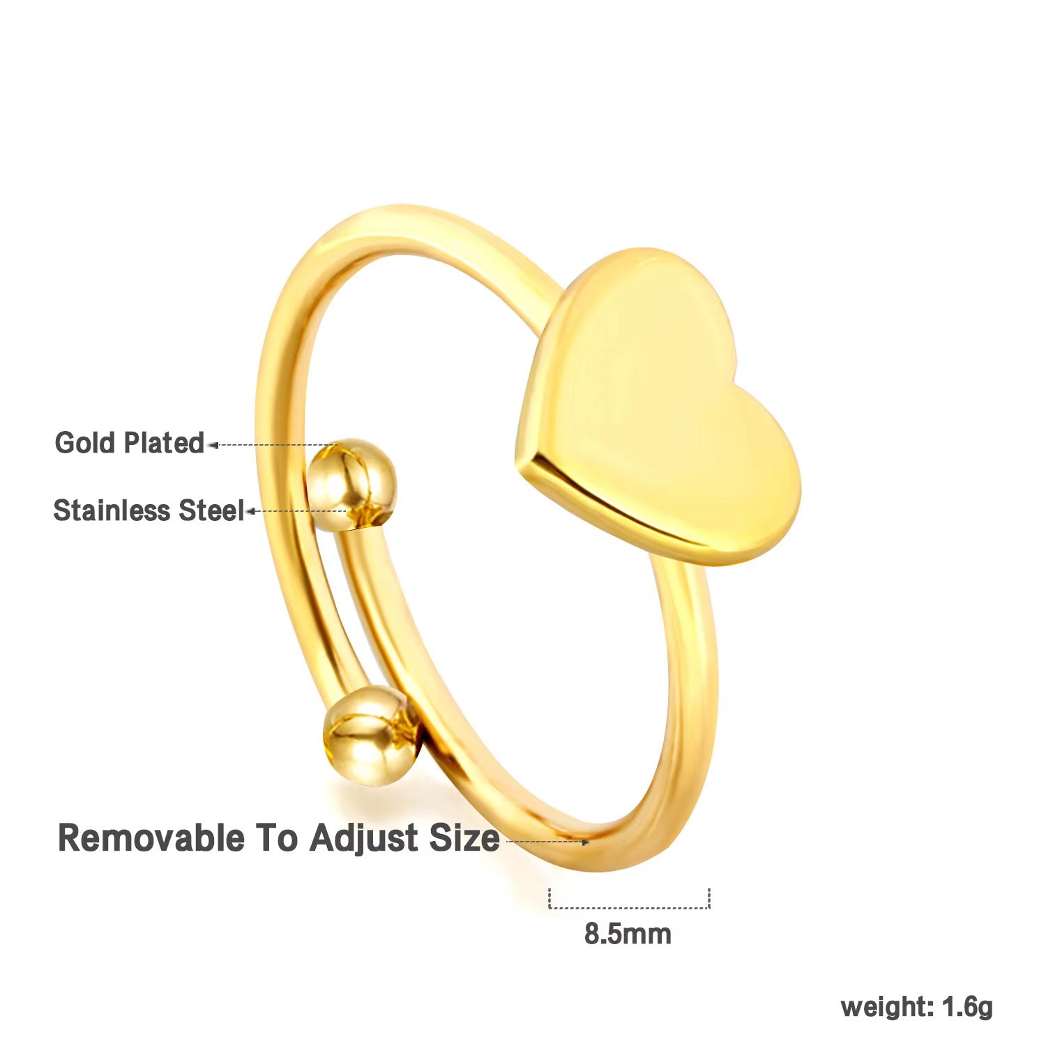 Damen Herzförmige Edelstahl Ohrstecker Shop Nory 1783008980