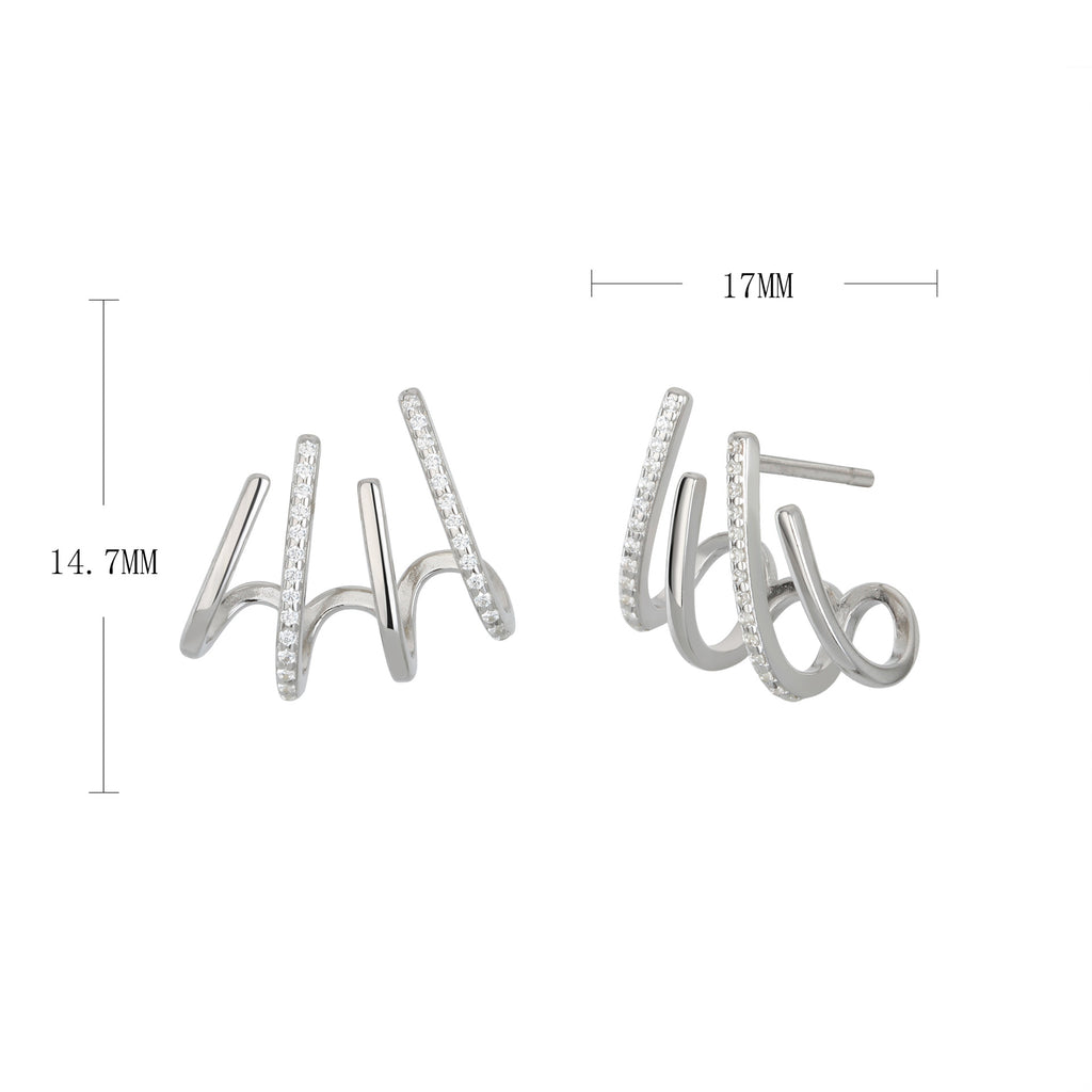 Damen Ohrstecker mit geschwungenem Design und funkelnden Kristalldetails Shop Nory