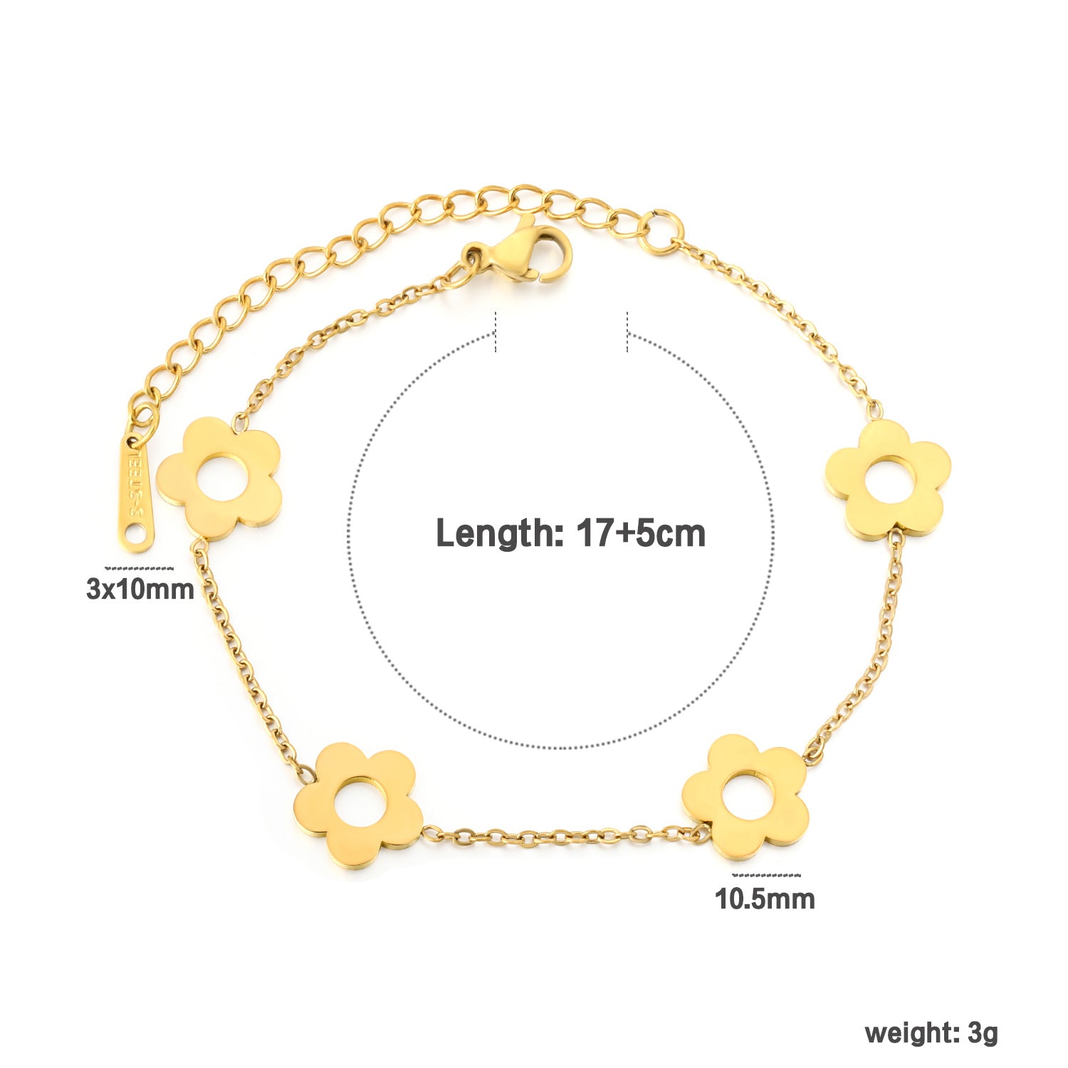 Damen Armband mit filigranen Blumenmotiven Shop Nory