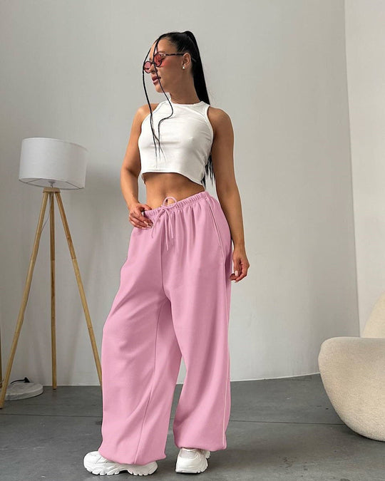 Damen Weite Sporthose mit elastischem Bund