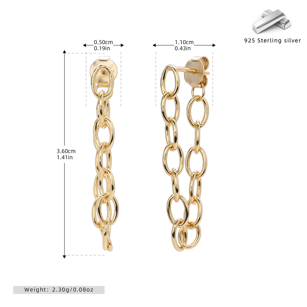 Damen Ohrhänger mit attraktivem Kettendesign aus hochwertigem 925 Sterling Silber Shop Nory