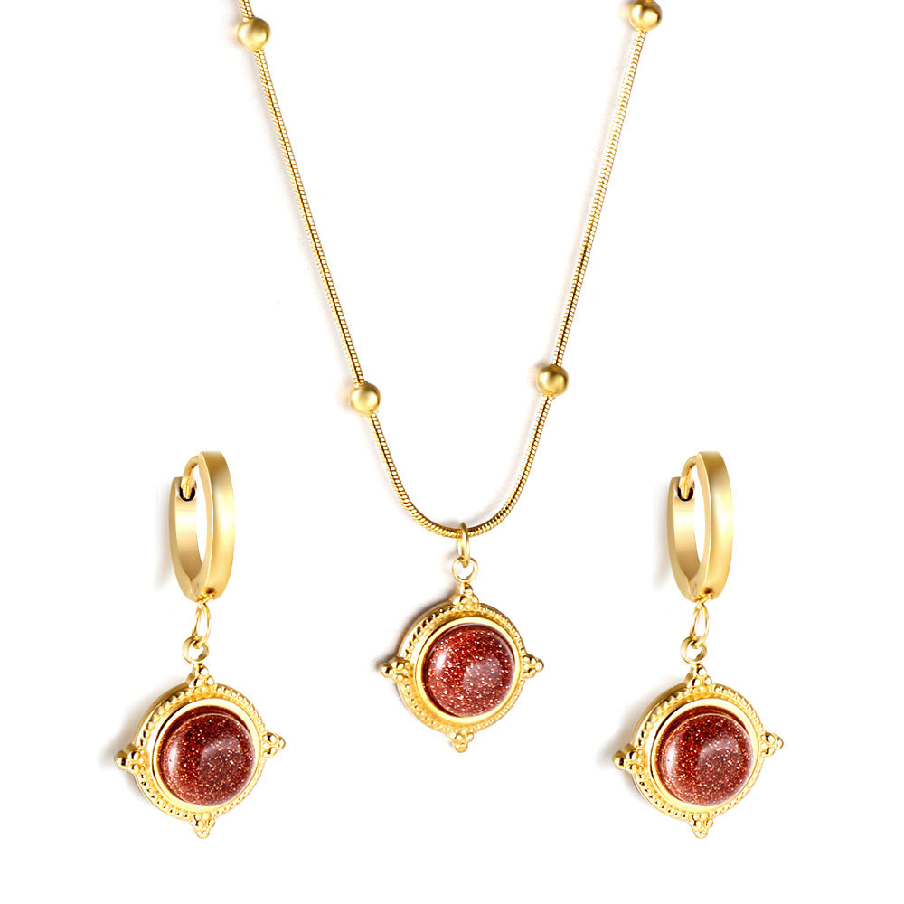 Damen Schmuckset mit funkelndem Anhänger und passenden Ohrsteckern Shop Nory