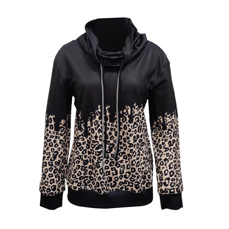 Damen Kapuzenpullover mit Leoparden-Print und Tropfen‑Effekt Shop Nory