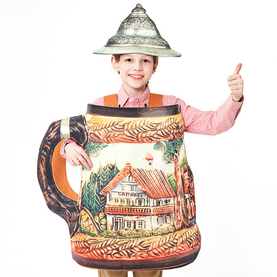 Unisex nan traditioneller keramischer Bierkrug mit Zinndeckel und handbemaltem Reliefmotiv Shop Nory