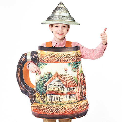 Unisex nan traditioneller keramischer Bierkrug mit Zinndeckel und handbemaltem Reliefmotiv Shop Nory